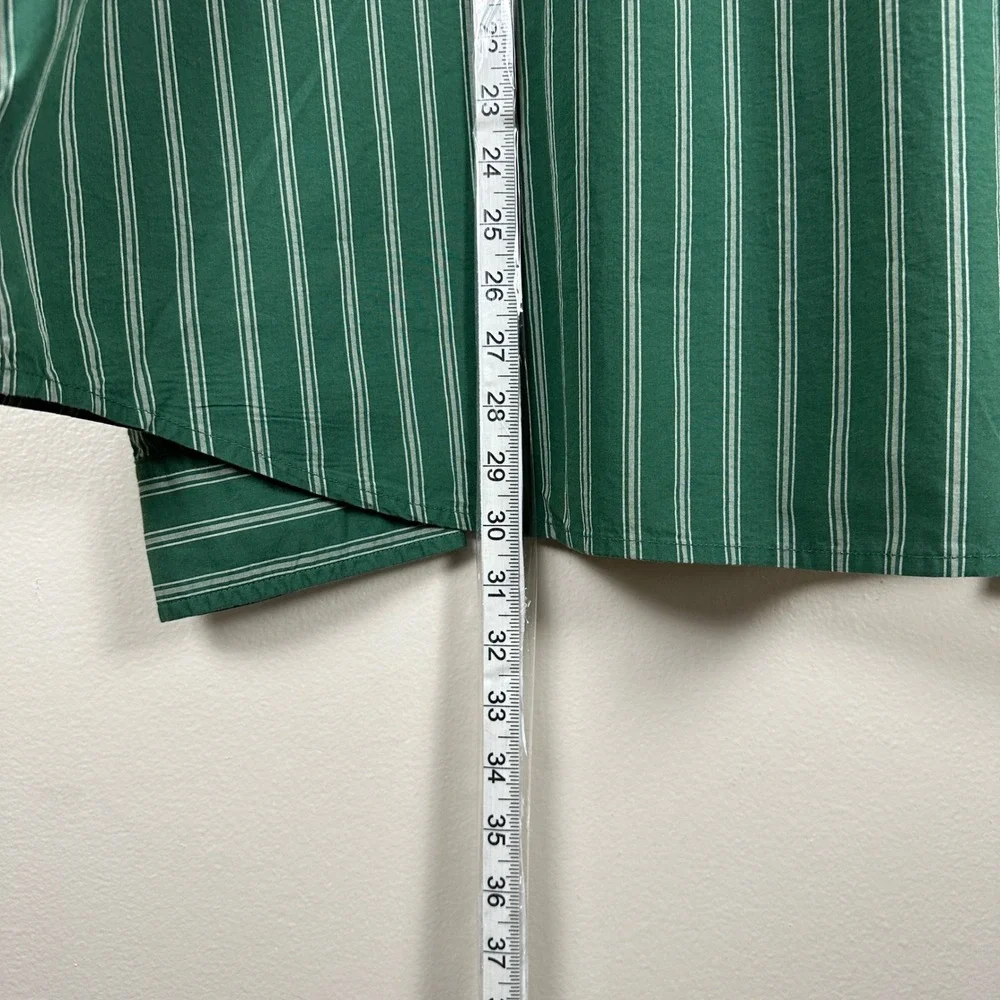Levi's Men's XXL Button-Down Shirt Green Striped Relaxed Crop Casual Formal‎ NEW